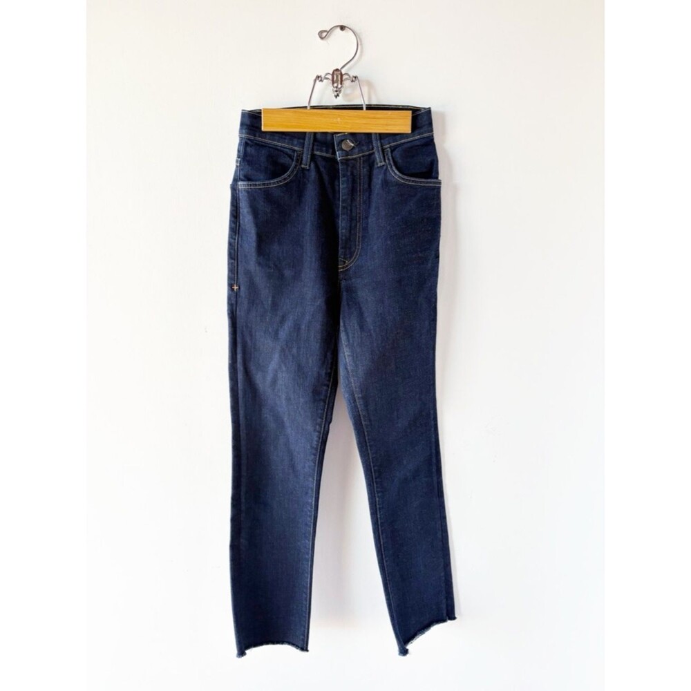 Imogene Willie Elizabeth High Rise Slim Straight Jeans Dark Wash Denim USA 24